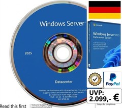 Microsoft Windows Server 2025 Datacenter | RRP €2,099 DVD License Package NEW DE| EN
