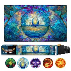 Katomula MTG Playmat TCG Card Game Playmat Stitched Edge Non-Slip Rubber 24×14 I