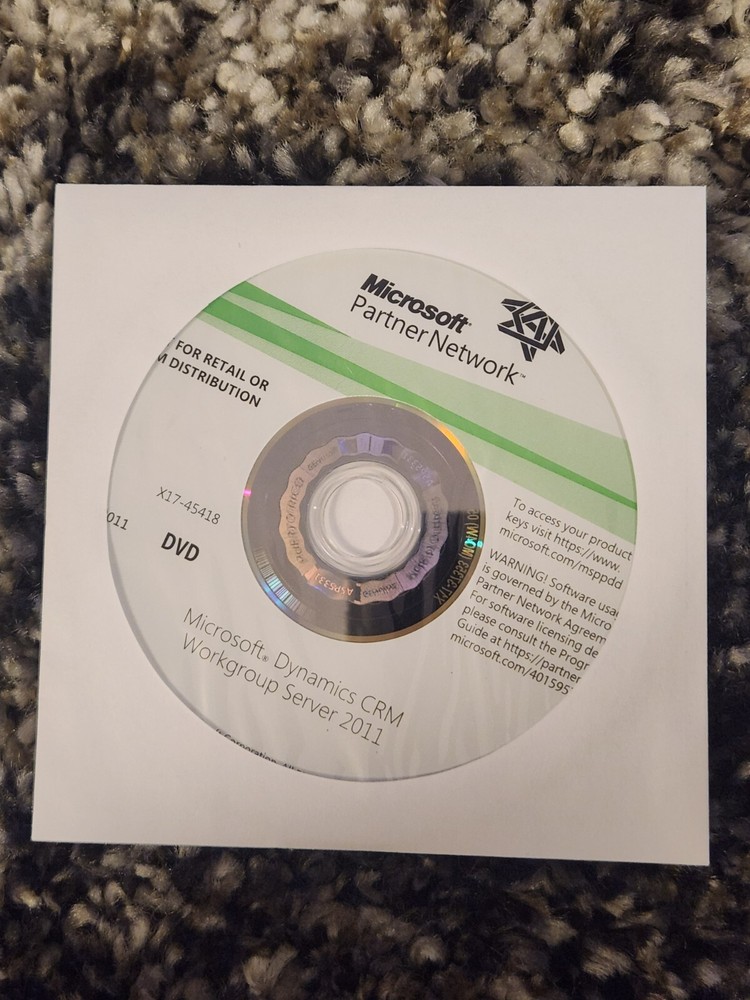 Microsoft Dynamics CRM Workgroup Server 2011 MSDN DVD Disc English X17-45418
