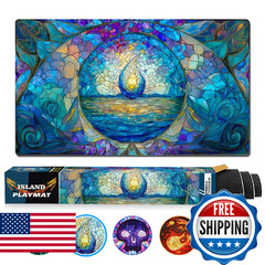 Katomula MTG Playmat TCG Card Game Playmat Stitched Edge Non-Slip Rubber 24×14 I