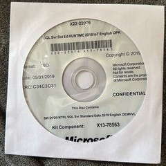 SQL Server 2019 STANDARD 48 Core License, unlimited User CALs CoA Genuine Label
