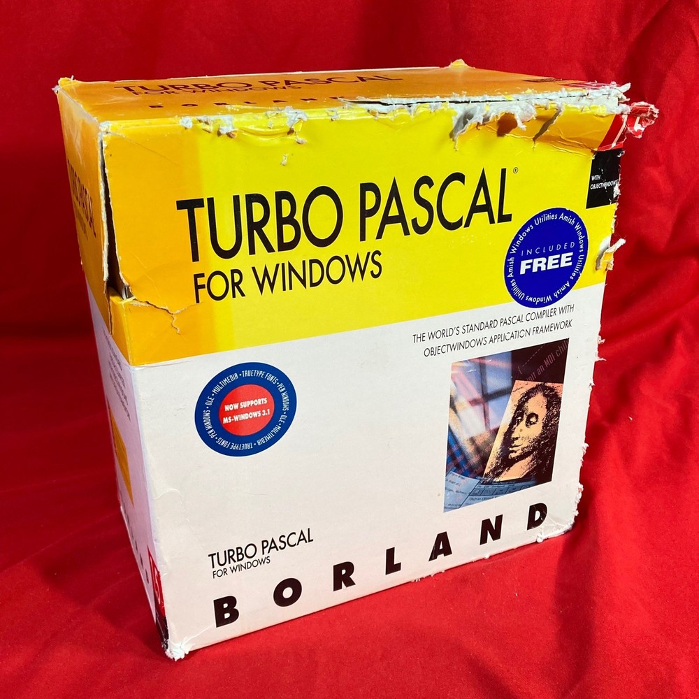 Borland Turbo Pascal for Windows 1.5 Software Vintage / 6 Books 9+2 Diskettes