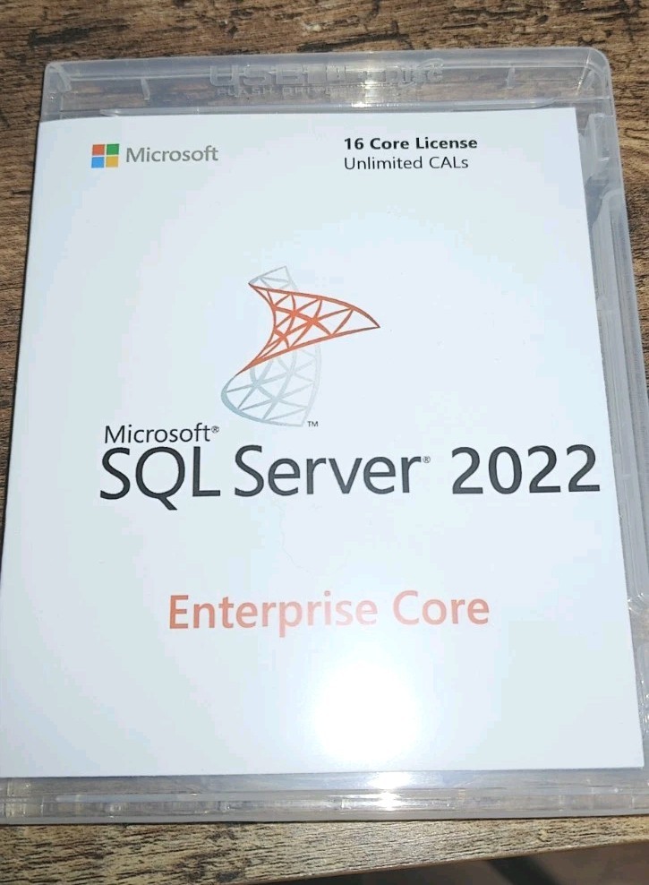 Microsoft SQL Server 2022 Enterprise Core Genuine Server License, Unlimited CAL