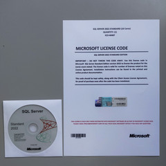 SQL Server 2022 Standard 16 Core License & DVD Unlimited CALs – Retail NEW