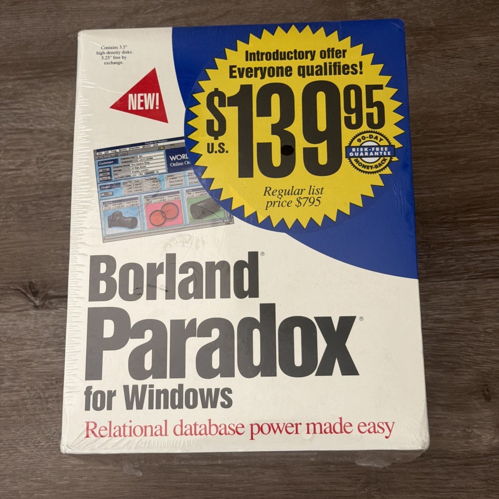 Borland Paradox For Windows 3.1 Version 1.0 NOS Sealed NEW Vintage Computer