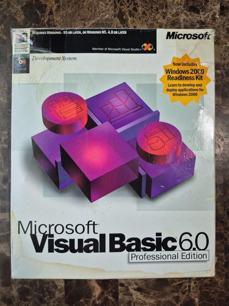 Microsoft Visual Basic 6.0 Professional Pro 6 203-00769 RETAIL BOX