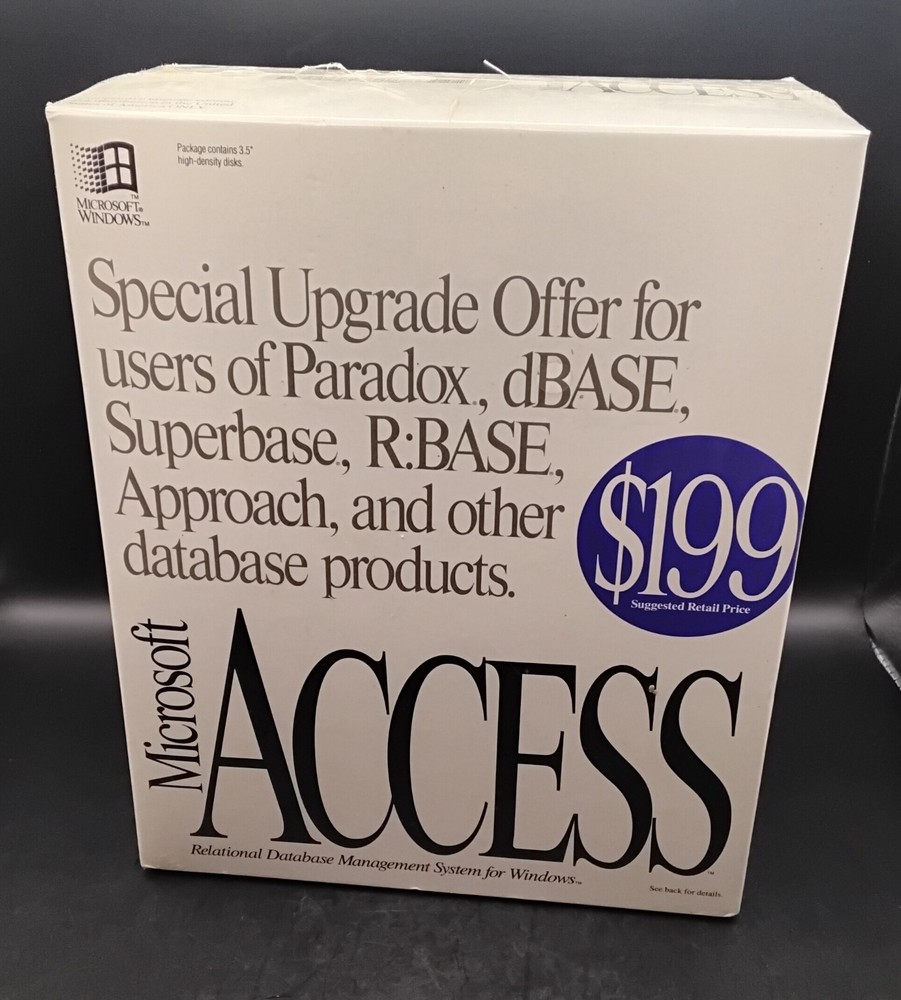 (BoxHH) Vintage Microsoft Access 1993 v1.0 – Museum Piece New In Box