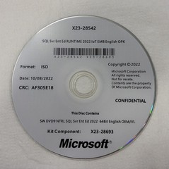 Microsoft SQL Server 2022 Enterprise OEM – DVD + COA Product Key (96 Core)