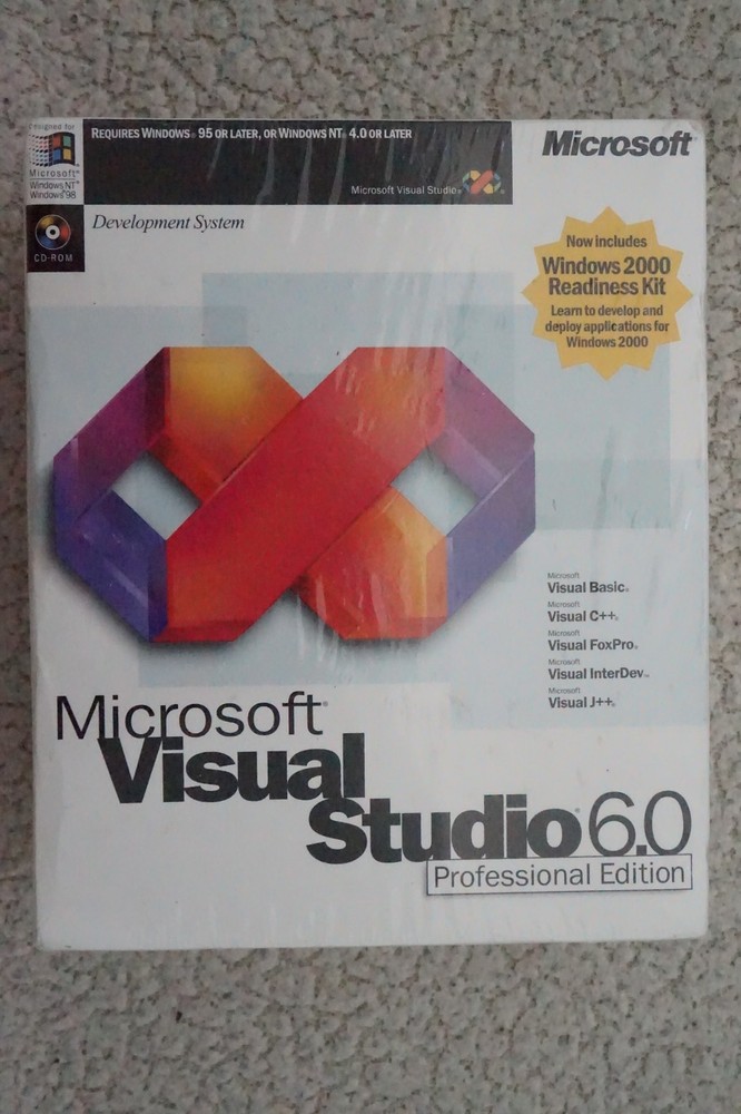 NEW Shrinkwrap Microsoft Visual Studio Professional 6.0 PRO 6 659-00390 Basic C+