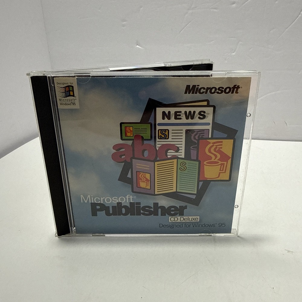 Microsoft Publisher CD Deluxe Windows 95 Part 62934 Has Key On Case