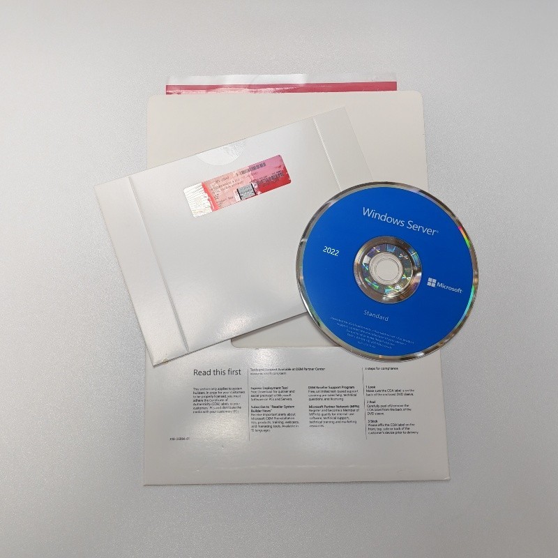 Microsoft Windows Server 2022 Standard 48 Core 50 CAL Key DVD & COA