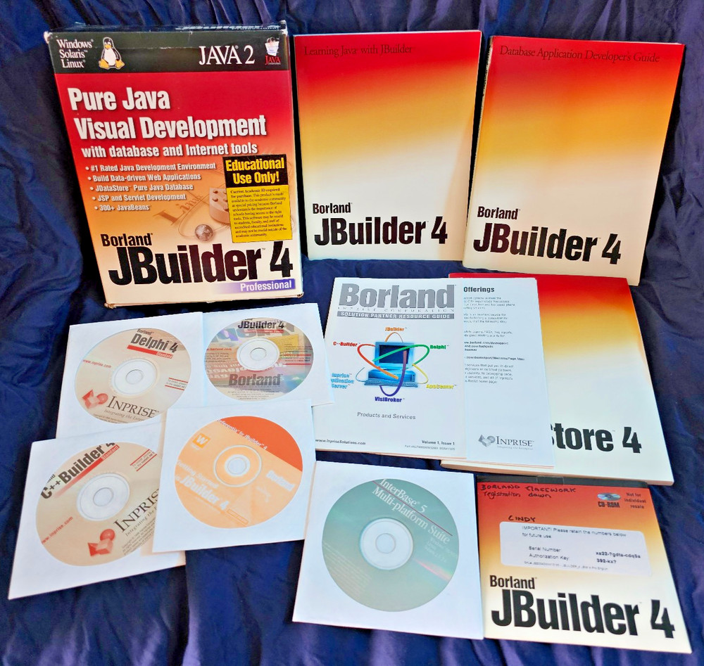 Borland JBuilder 4 Professional + C Builder 4 Delphi 4 COMPLETE SEALED CDs