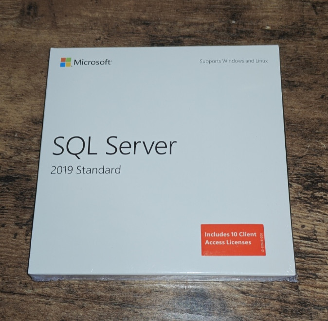 SQL Server 2019 Standard – 10 CAL – New Retail Box Pack – Unopened