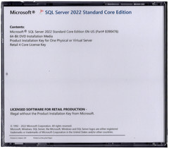 Microsoft SQL Server 2022 Standard with 4 Core License, unlimited User CALs