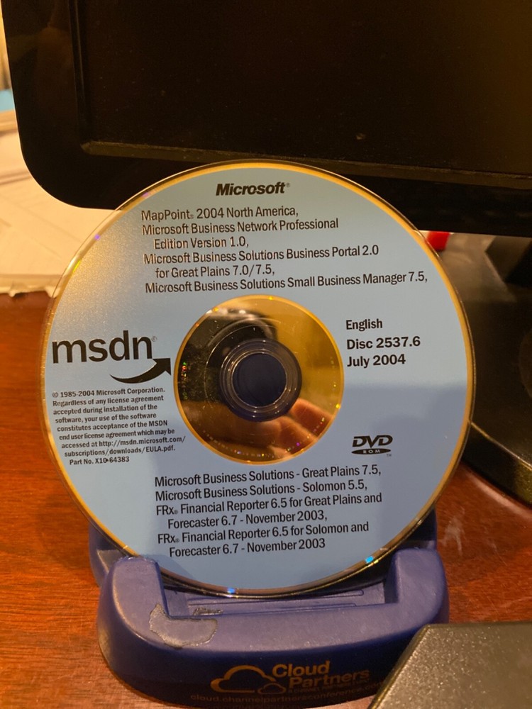 RARE NEW AUTHENTIC MSDN Microsoft Business Solutions GP, Solomon, FRx, etc, DVD