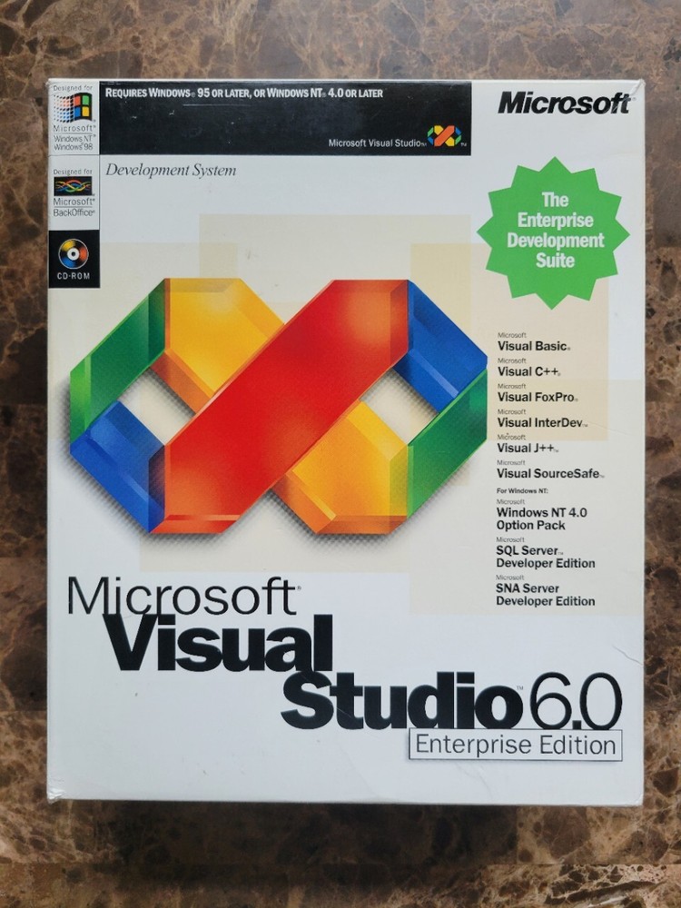 Microsoft Visual Studio 6.0 Enterprise 628-00139 RETAIL BOX