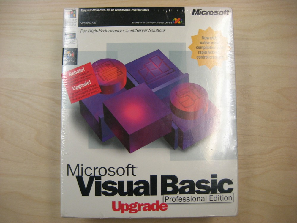 Microsoft Visual Basic Professional Edition 5.0 (Retail) (1 User/s) – Upgrade…
