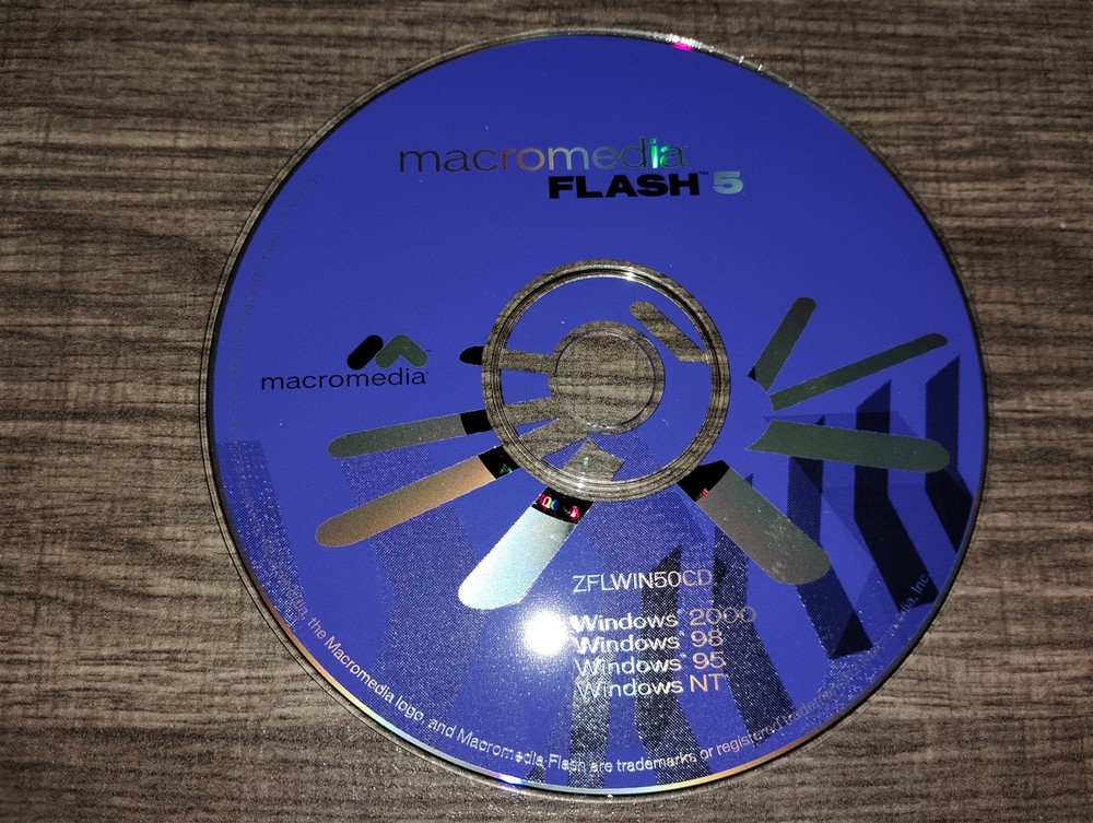 Macromedia Flash 5 PC CD-ROM 2000 Windows 95/98/NT/2K + Serial Number ZFLWIN50CD
