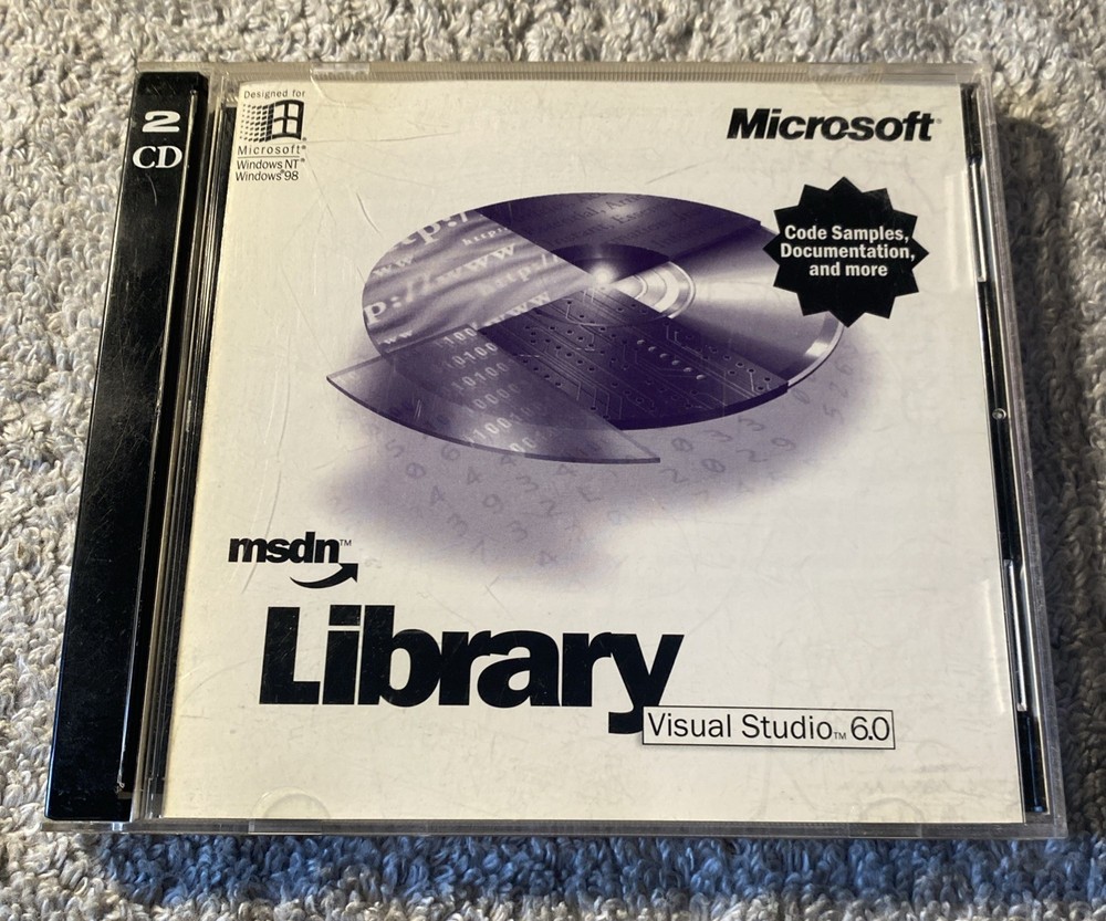 Microsoft MSDN Library Visual Studio 6.0 Two CD Set for Windows98 Windows NT