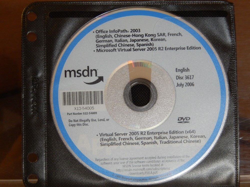 MICROSOFT MSDN DISC 3617 JULY 2006 – ENGLISH OFFICE INFOPATH 2003