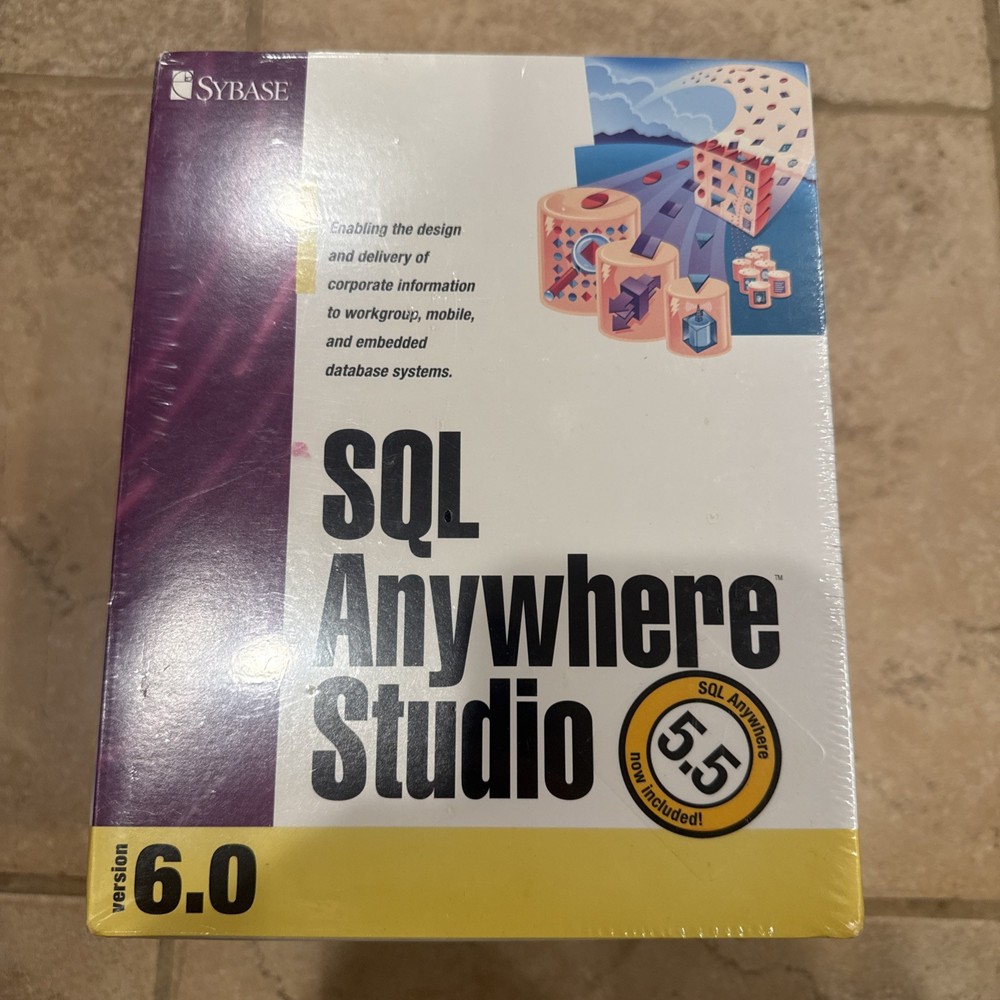 Vintage Sybase SQL Anywhere Studio Software For Windows New factory sealed