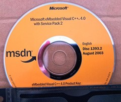 Microsoft eMbedded Visual C++ 4.0 with SP2 Install CD Set w/ Key & License