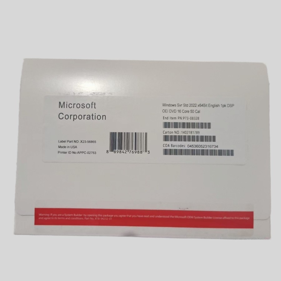 Microsoft Windows Server 2022 Standard Edition | 16-Core License | 50 CALs USA