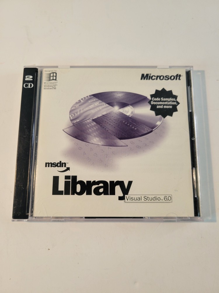 Microsoft Visual Studio Basic 6.0 6 MSDN Library 2 CD Set 2 Disc