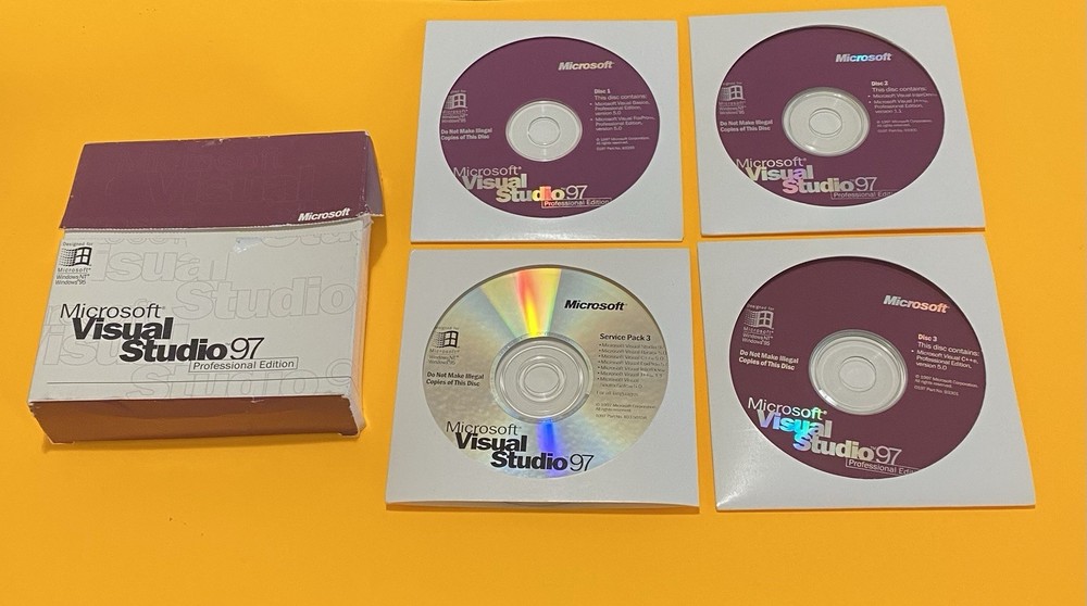 Microsoft Visual Studio 97 Professional Edition CD Disc W/ Key