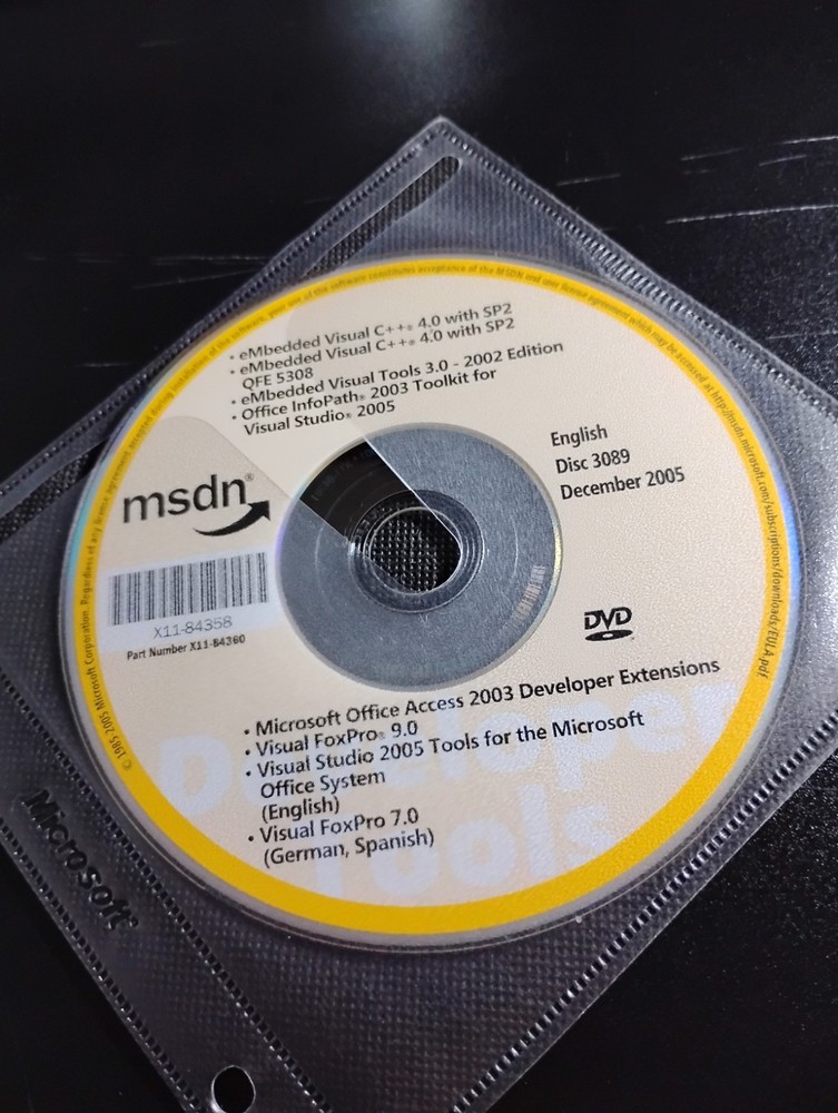 Microsoft MSDN 3089 Visual FoxPro 9.0 Visual Studio 2005 DVD Disc Only