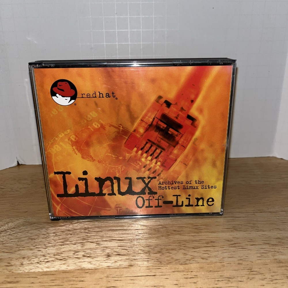 Vtg 1998 Red Hat Linux Off-Line 4 Disc Set Archives Of The Hottest Linux Sites!