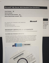 SQL Server 2022 Standard Core Edition, 16 Core License, Unlimited CALs