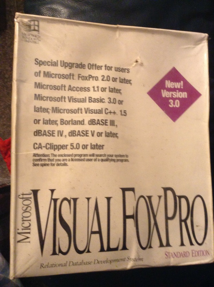 Microsoft Visual FoxPro 3.0 comp up – factory sealed 215-051-130