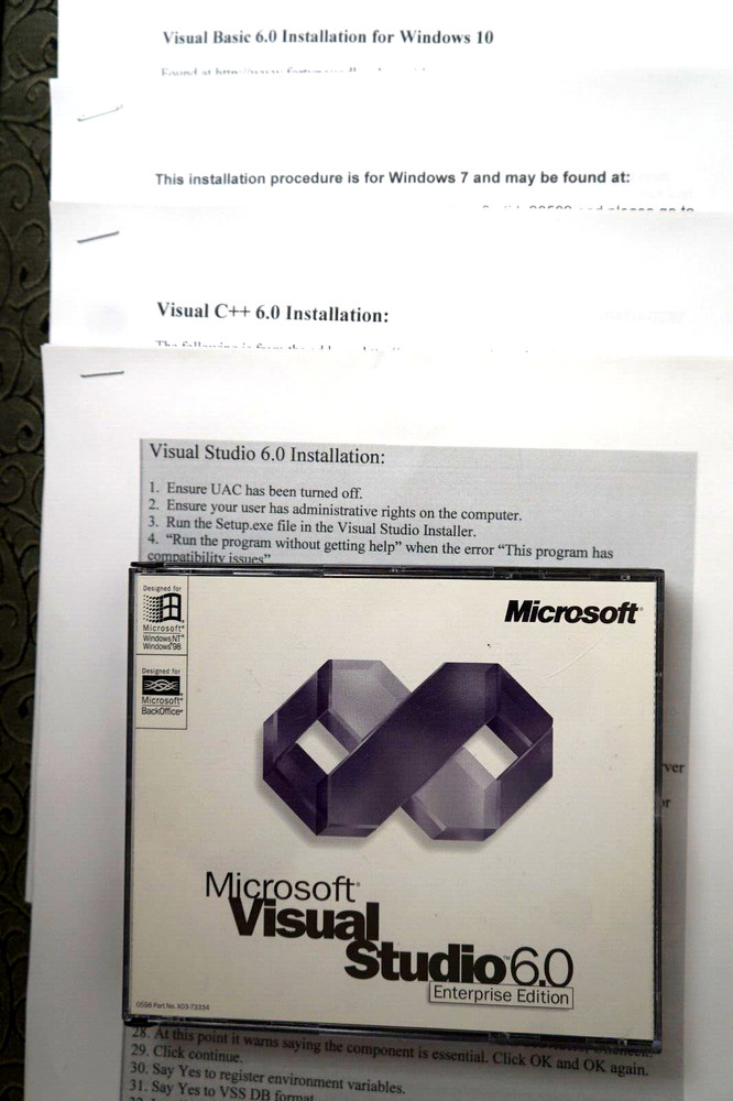 Microsoft Visual Studio Enterprise 6.0 + Install Instructions ~ 3 CD’s KEY CODE