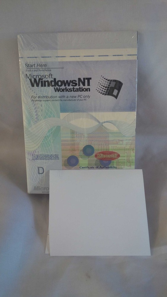 NEW Microsoft Windows NT Workstation 4.0 1-2 Processor Edition w/ COA – SEALED!