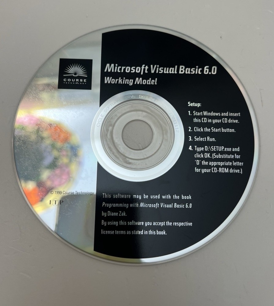 Microsoft visual Basic 6.0 working model edition For Windows 1999