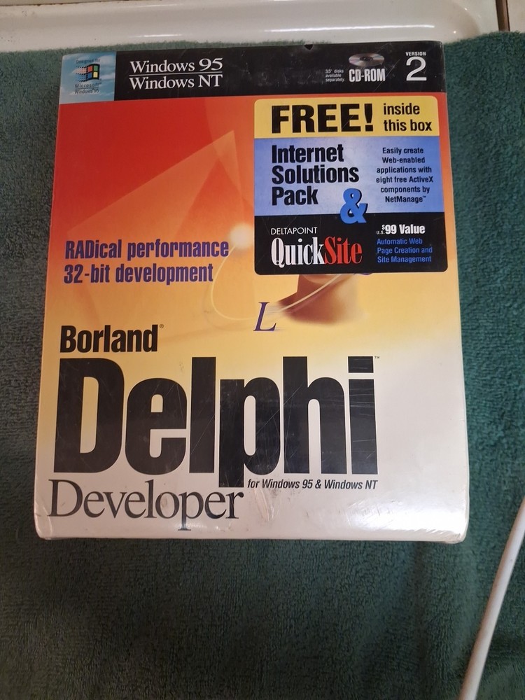 Borland Delphi Developer Version 2 Windows 95/NT Very Good NOS Sealed