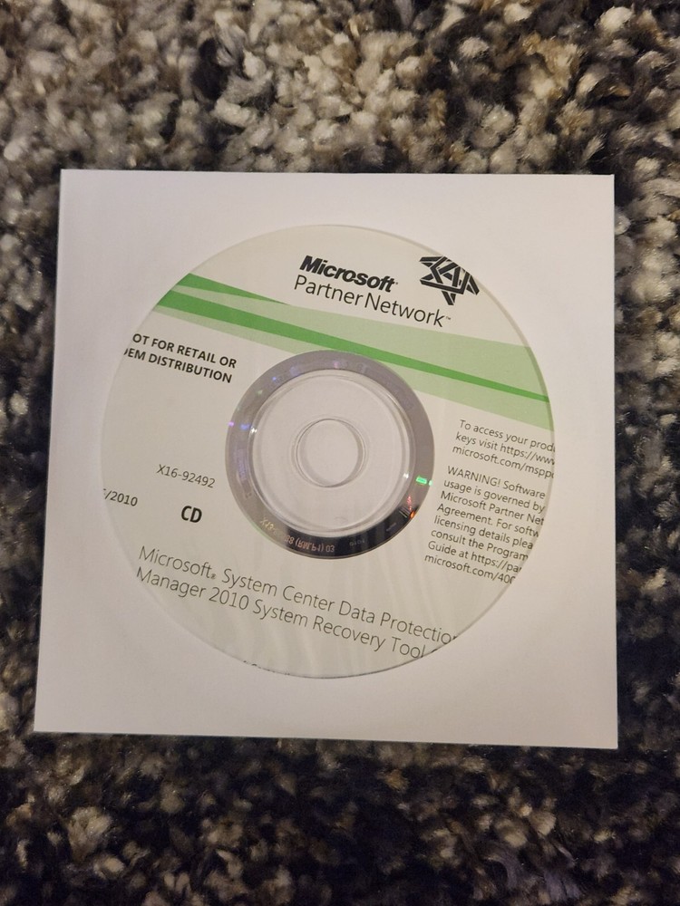 Microsoft System Center Data Protection Manager 2010 System Recovery Tool DVD