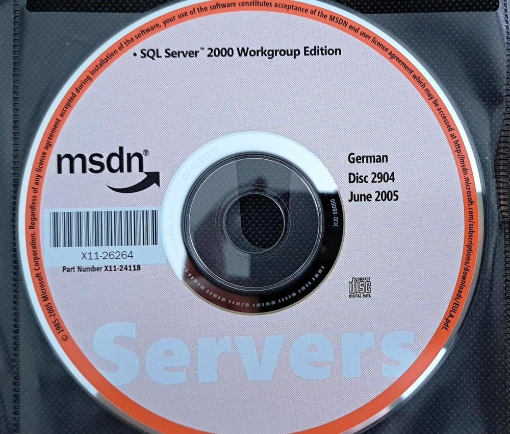 Microsoft SQL Server 2000 Workgroup Edition GERMAN w/ Product Key License