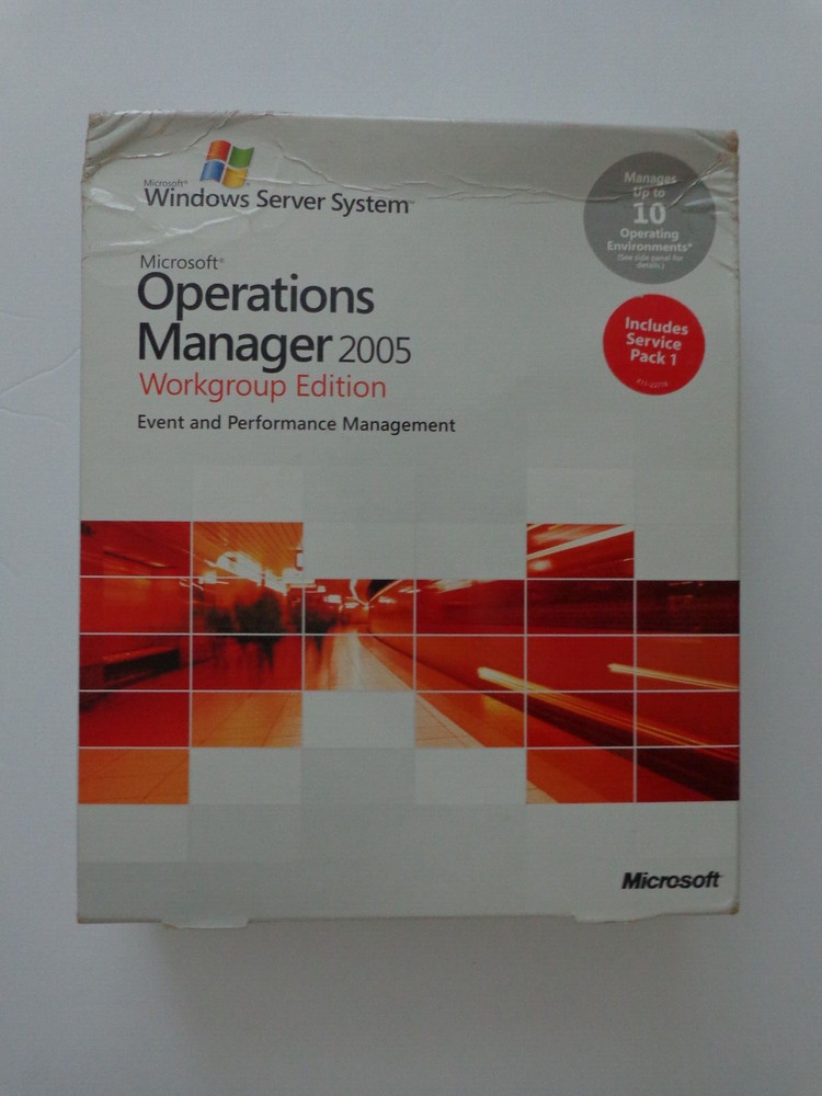 New Sealed Microsoft Operations Manager 2005 Workgroup Edition 10 cal