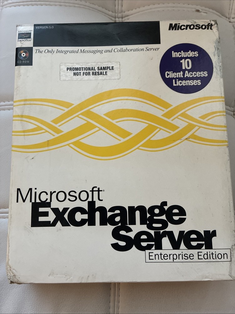 Microsoft Exchange Server Enterprise 5.0 Edition 10 License Big Box 1997 Vintage